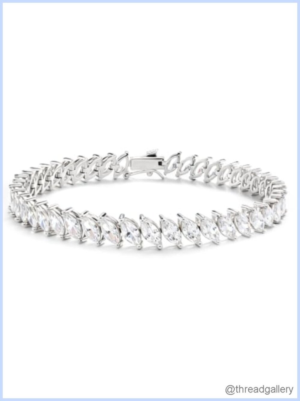 18K Gold Plated Marquise Cut CZ Tennis Bracelet for Women Bridal Jewelry Gift